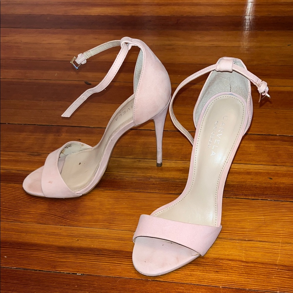 Pink Ankle Strap Heels- (Kurt Geiger- 36)